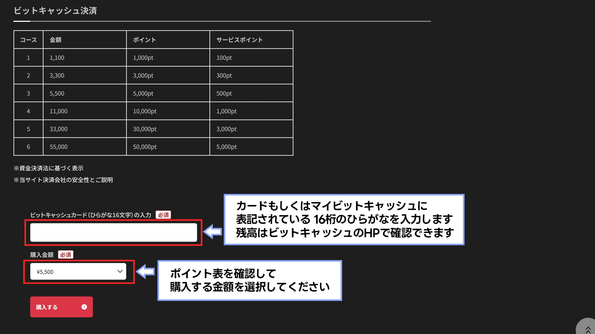 各種決済-ビットキャッシュ1